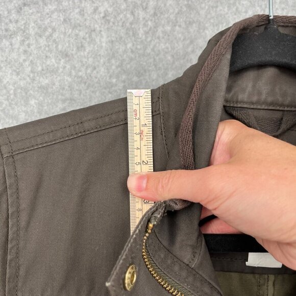 J Crew Womens Relaxed Boyfriend Field Jacket Size XS Olive Green Brown Waxed - Picture 9 of 12